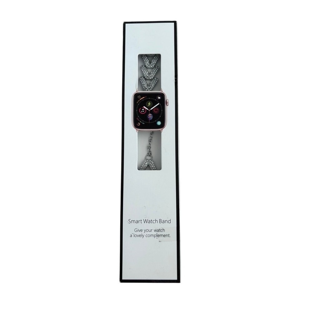 Wingle Silver Rhinestone Chain Band for Apple Watch 40mm W-VD-LINK-40-S/S-a